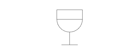 A simple line drawing of a cocktail glass.